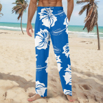Meeste Hawaii Print Pehme kodu pidžaamap&uuml;ksid, n&ouml;&ouml;riga vabaaja dressip&uuml;ksid L sinine