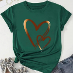 Naiste suve T-s&auml;rk Print Love Graffiti L&uuml;hikeste varrukatega T-s&auml;rgid Juhuslikud tr&uuml;kitud topid M