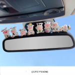 ATsafepro Auto Cute Anime Resin Multifilm V&auml;ike lehm Autotarvikud Kingitus Sisustus Rippuv Ornament Tahavaatepeegel 4 green