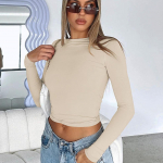 Naiste O-kaelusega r&otilde;ivad T&auml;navar&otilde;ivad &Otilde;hukesed pikkade varrukatega hingavad T-s&auml;rgid Aluskate Tihedalt liibuvad k&auml;rbitud &uuml;laosad &uuml;hev&auml;rvilised L aprikoosi