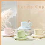 Armas S&otilde;&otilde;rik Kommi V&auml;rvi Kohvitass Alustassikomplekt Kontorikruus Lihtne Loov Keraamiline Tass T&uuml;druku S&uuml;da 250ML