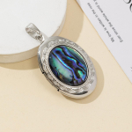 1tk, Elegantne ovaalne Naturaalne Abalone Shell ripats, K&auml;sitsi valmistatud Boheemlaste Mood Meeste Naiste Amuletid Ehete Valmistamine DIY Kaelakee Aksessuaarid K&auml;sit&ouml;&ouml; Kingitused 1Pc/35&times;25mm roheline