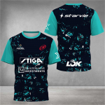 Stiilne 3D-prinditud meeste T-s&auml;rk padeli jersey hingav kiiresti kuivav tennise l&uuml;hikeste varrukatega T-s&auml;rk suur suurus spordir&otilde;ivad treeningriided 4XL