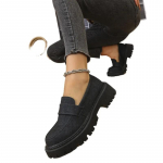 Kingad Naised Pluss Suurus Mokassiinid Naiste K&otilde;rged Kontsad Platvorm Kontoripumbad Naised &Uuml;mara Ninaga Peale Libistatavad Keskmise Kontsaga Kingad Naised 38 must