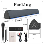 Juhtmevaba Bluetooth-k&otilde;lar, juhtmega ruumiline stereo, kodukino, teleris&uuml;steem, mikrofon, puldiga, sinine LED-tuli, toitega heli, k&otilde;lar must