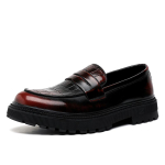 Veinipunased Paksude Taldadega Nahast Kingad Vabaaja Kingad Moodne Disain Mokassiinid Meeste Mugavad Slip-on Br&auml;ndi Mokassiinid S&otilde;idujalatsid 43 veinipunane v&auml;rv