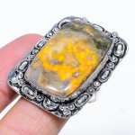 Bumblebee Jasper Handmade 925 Sterling Silver Jewelry Ring Size 8 c4n62