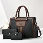 3 tk Naiste k&auml;ekott Uus &uuml;hendamine Kontrastv&auml;rv Pesastatud kandekott Suure mahutavusega Veekindel Crossbody kott Moodne Mitmek&uuml;lg &Otilde;lakott must