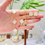 4-osaline ehtekomplekt Uus &Otilde;nnelik Nelileheline Ristik K&auml;ev&otilde;ru Kaelakee K&otilde;rvar&otilde;ngaste Komplekt