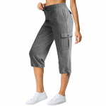 Naiste puuvillased 6 taskuga kapriid, kerged vabaaja reisip&uuml;ksid, mugavad suvep&uuml;ksid XXL kohv