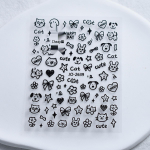 Puppy & Cat Cute Graffiti Nail Stickers - Sweet Small Patterns & Bows Decals