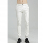 Meeste Kevad-S&uuml;gis Riided Veniv Nahkp&uuml;ksid Slim Fit Trend Tight Vabaaja Nahkp&uuml;ksid Meestele PU Mootorratta P&uuml;ksid 28 valge