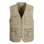 Meeste vest Vabaaja jakk Kevad ja s&uuml;gis Vaba stiil Puuvill Mitmetaskuline Lukuga Tuulekindel Mantel Kraeta Varrukateta Jakk Mehele Suurus L-10XL 6XL