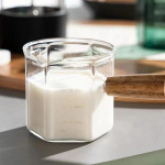 120 ml espresso ekstraktsioonitassid Klaasist kohvitass kaalu ja puidust k&auml;epidemega &Uuml;hesuulised m&otilde;&otilde;tetopsid Latte piimakannu untsi tass