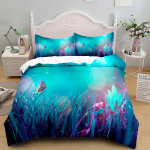 3D Lilled Ilus Tekikoti Komplekt UK &Uuml;hekohaline Kahekohaline Queen US Twin Full King Suurus Voodipesukomplekt Tekikott Voodikomplekt 140x200cm 3pcs