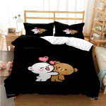 Armas Bubu Dudu multikas karu panda tekikate Kawaii voodipesukomplektid pehme tekikate ja padjap&uuml;&uuml;rid &uuml;he-/kahekohalised/kuninganna/kuninga poisid 140x200cm 3pcs beige