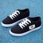 L&otilde;uendist kingad naine uustulnuk Paelad Kevad/s&uuml;gis Tossud t&uuml;drukutele Mood Denim soliidne Sinine/Valge vabaajajalatsid Tennis 35