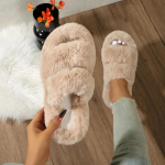 Moodsad naiste puuvillased sussid siseruumides soojad karusnahast kingad naistele 2025 avatud varbaga kohevad sussid moodsad pl&uuml;&uuml;sist naiste majasussid slaidid naistele 39 roosa