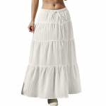 Naiste lendlevad volangidega &auml;&auml;ris, joonega maksiseelikud elastse v&ouml;&ouml;kohaga elegantsed mitmekihilised Boho pikad seelikud XL