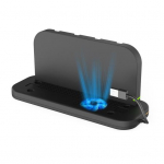 Laadimisdokk Nintendo Switch/2/OLED Joy-Conile 4-&uuml;hes M&auml;ngukontrolleri Joypad Laadimisp&otilde;hi M&auml;ngupuldi Laadija Laadimisjaam Ventilaatori ja RGB-valgustusega must