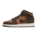 Air Jordan 1 Mid SE GS Maatooniga Laste Tossud Pruun Tume&scaron;okolaad Punane-R&otilde;&otilde;m DC7248-200 37.5