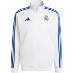 Adidas Real Madrid DNA dressipluus triibulise br&auml;ndilogoga ja esik&uuml;ljel oleva lukuga Meeste pealisr&otilde;ivad Valge IT3804 2XL