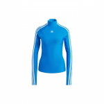 Adidas Originals Spice Girl Sarja Kolme Triibu Logoga Tikitud Kitsas K&otilde;rge Kaelusega Pikkade Varrukatega T-s&auml;rk Naiste Topid Sinine IV9330 XS