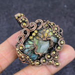 Natural Labradorite Gemstone Copper Wire Wrap Jewelry Pendant 2.25 c2d47