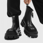 Moodsad Meeste Jalan&otilde;ud Moodsad Platvormsaapad Disainer Briti Stiil Business Casual Meeste Saapad Mootorratturi Paksud Pahkluusikud Botas Hombre 38 must