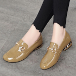 &Uuml;hekordsed kingad Naiste jalatsid Briti pehmest nahast pehme tallaga nahast kingad Doudou kingad, &uuml;he pedaaliga lamedad kingad Naiste kingad 40 khaki