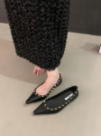 Moodsad lamedad kingad naistele 2025 Kevad ja S&uuml;gis Uued Terava Otsaga Neetidega Uued Mustad Suured Naiste Kingad 41 42 43 Zapatillas Mujer 35