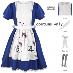 Bloody Alice Cosplay Kost&uuml;&uuml;m Anime Alice Madness Returns Neiu riietus uhke p&otilde;lle ja kaelakeega Halloweeni pidulik riietus naistele S
