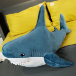 Hai nukk pl&uuml;&uuml;sm&auml;nguasi vaala nukk t&uuml;druku voodi hoidmise magamisvoodi pikk padi kaltsunukk 80cm（0.65kg） sinine