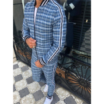 Meeste Komplekt Dressipluus Street Meeste 3D Ruuduline Sport H&auml;rrasmeeste Komplektid Jakk Fashi Trend Mood Krae T&otilde;mblukk Spordir&otilde;ivad &Uuml;likond 3XL