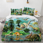 Jurassic World Parki Dinosaurus Voodipesukomplekt Poistele T&uuml;drukutele &Uuml;heinimese/Kuninganna Suurus Tekikott Padjap&uuml;&uuml;r Voodi Lapsed T&auml;iskasvanud Kodu Tekstiil AU Double(180x210cm)