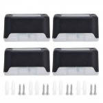4 lampes solaires d'ext&eacute;rieur LED &eacute;tanches, lampes solaires pour all&eacute;es, jardins, terrasses, escaliers, cl&ocirc;tures. Blanc. L&eacute;ger