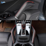 Porsche Cayenne 2011 2012 2013 2014 2015 2016 jaoks 2 tk Siseukse k&auml;epide / Keskkonsooli k&auml;etoe k&auml;epide Nahast katte viimistlus Door Handle Black