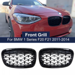 &Uuml;ks paar teemantgrill-neeruv&otilde;resid BMW 1. seeria F20 F21 116i 118i 2011-2014 v&otilde;rguga meteoori stiilis autole Glossy Black