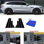 Fit For Jaguar F-Pace 2016-2022 Car Window Trim Cover BC Column Sticker Polished Pillar Posts carbon bright black
