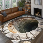 Realistlik 3D visuaalne illusioon Musta augu pragu P&otilde;randamatt Sobib sise- ja v&auml;listingimustesse Elutubadesse R&otilde;dudele Sissep&auml;&auml;sudesse Vaip 80x120cm