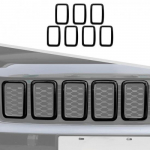 Front Grill Rings erts Cover Trim Kit for 2017- Jeep Grand Cherokee Black