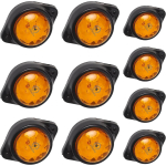 APSMOTIV Pakk 10 tk &Uuml;mmargused Oranžid LED-id Haagise K&uuml;lgm&auml;rgistusnupu Tuled Gabariidituled Paat Veoauto Veoauto Pikap Buss 12V DC