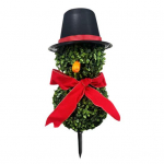 J&otilde;ululumeinimene Topiaaria Kunstlik Lumemees Kujuline Topiaaria Puu Vibu ja M&uuml;tsiga V&auml;litingimustes Buksipuu Topiaaria Pulgaga Kodu Veranda Kaunistamiseks Without Light