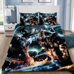 Kuumad World of Warcraftsi tekikate padjap&uuml;&uuml;r M&auml;nguvoodipesukomplekt T&auml;iskasvanud Poiss T&uuml;druk Magamistoa Kaunistus Laste Kingitus &Uuml;he- v&otilde;i Kahekohaline EU Single(135*200cm)3pcs