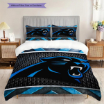Carolina Panthers Muster Voodipesu Tekikott Komplekt Tekikoti Kate Padjap&uuml;&uuml;r Kodu Dekoratsioon S&uuml;nnip&auml;evakingitus (1 * tekikott + 2 * padjap&uuml;&uuml;ri, ilma s&uuml;damikuta) 135x200cm