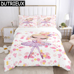 Multikas balletit&uuml;druk 3D-prinditud voodipesukomplekt Tekikatted Padjap&uuml;&uuml;rid Tekk Voodipesukomplekt Voodipesu Tekikate EU Single(135*200cm)3pcs