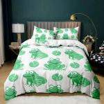 Loomad Konnad Tekikoti Komplekt King Queen Suurus Roheline Armas Multikakonna Voodipesu Komplekt Laste K&auml;rnkonn 2/3tk Tekikate AU Single(140*210cm)3pcs