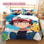 Multikas Pok&eacute;moni Muster Voodipesu Kodu Kaunistamine S&uuml;nnip&auml;evakingitus (1 * tekikott + 2 * padjap&uuml;&uuml;ri, ilma s&uuml;damikuta) 135x200cm