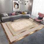 Luksuslik kuldne vaip elutoa kaunistamiseks Kodu diivanilauad Vaibad libisemiskindel pehme magamistoavaip flanellpestav matt voodi k&otilde;rvale 60*90cm beige