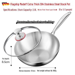 WUHE 24cm Eriti Paks 316 Roostevabast Terasest Wok white